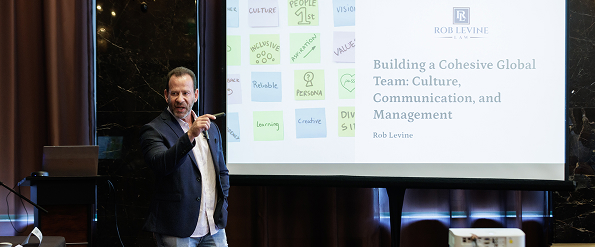 rob levine speaking at a conference