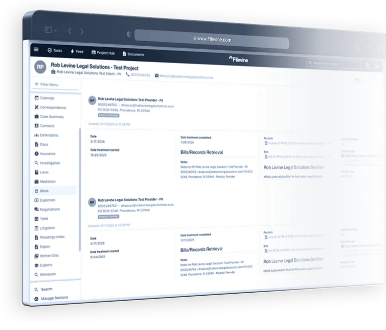 Filevine screenshot